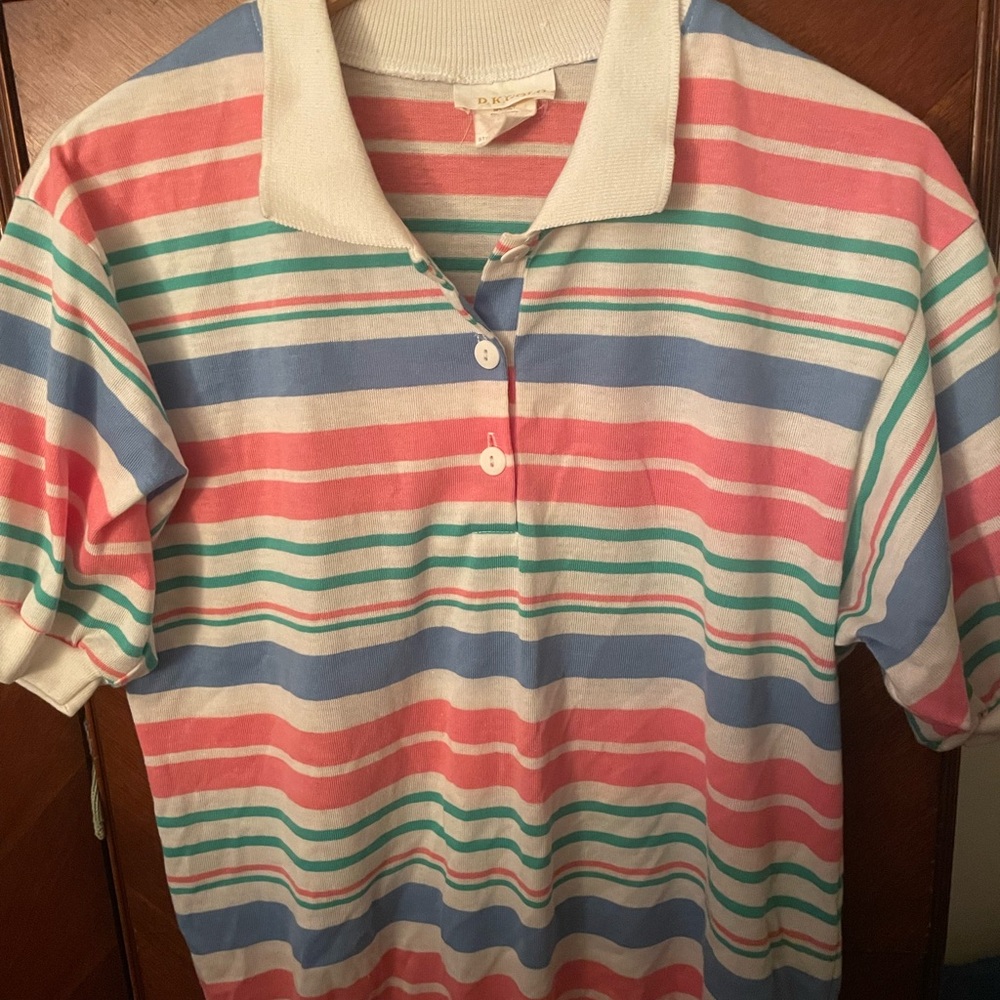 Striped Polo Shirt with Pastel Colors